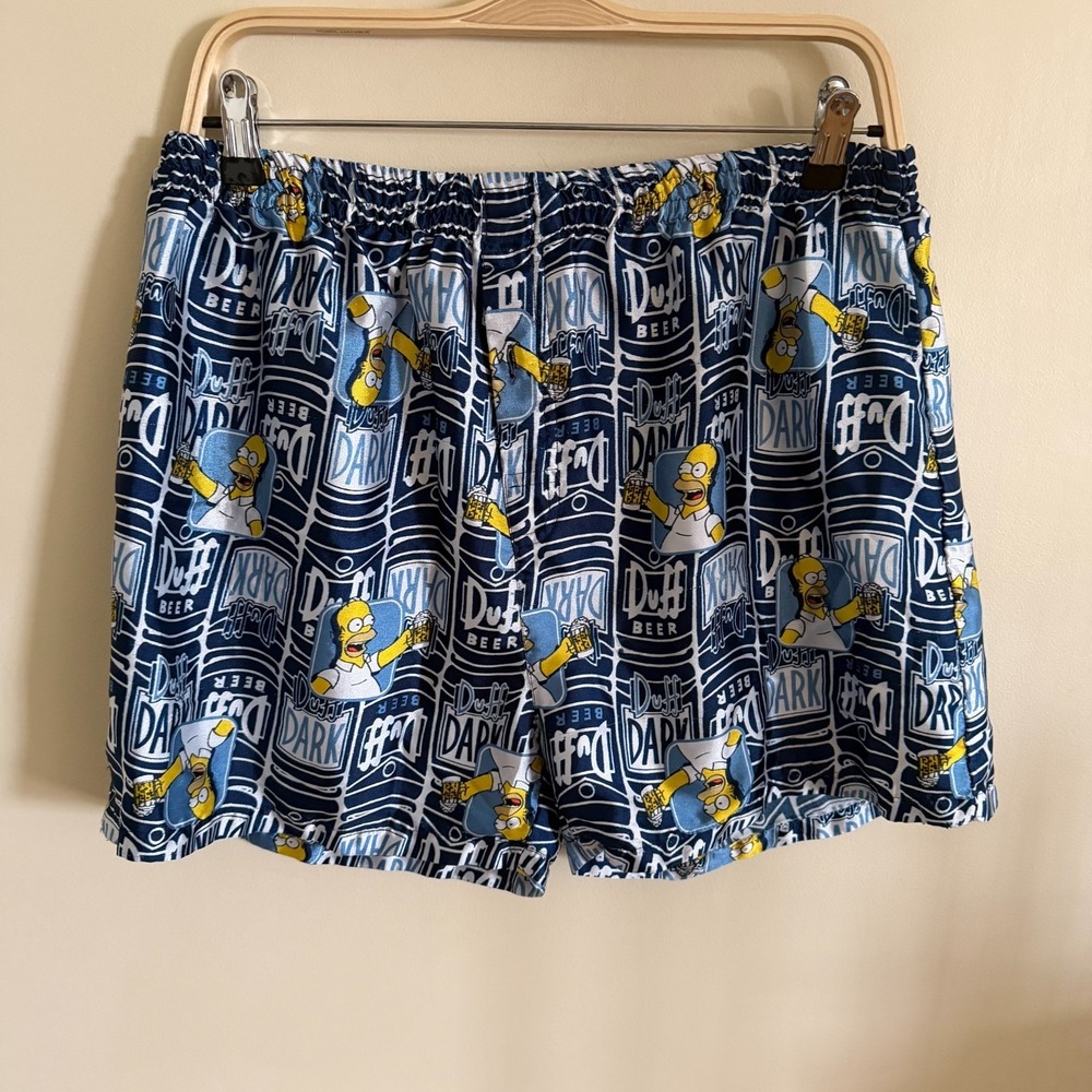 Vintage The Simpsons Bart Mens Boxer Shorts  Dark Beer Satin Size Small Sleep